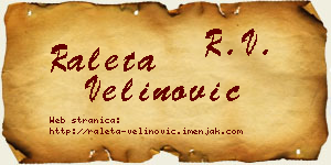Raleta Velinović vizit kartica